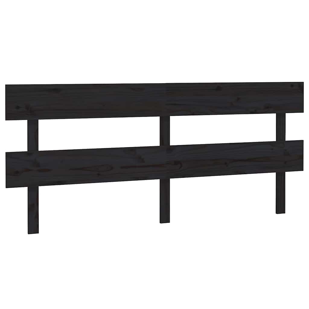 Vidaxl hoofdbord 204x3x81 cm massief grenenhout zwart