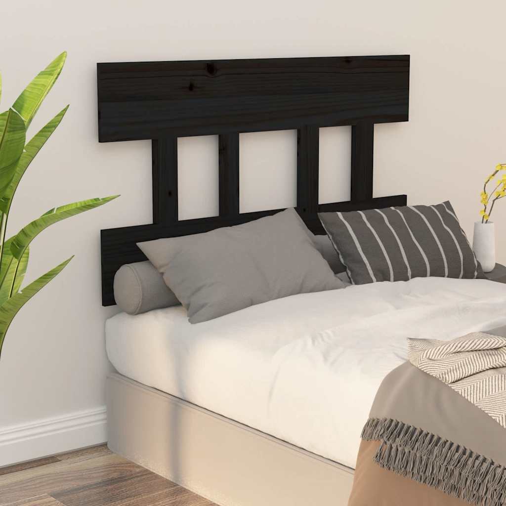 Vidaxl hoofdbord 78,5x3x81 cm massief grenenhout zwart