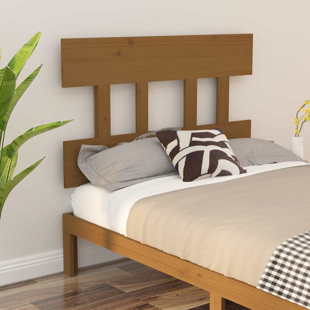 Vidaxl hoofdbord 93,5x3x81 cm massief grenenhout honingbruin