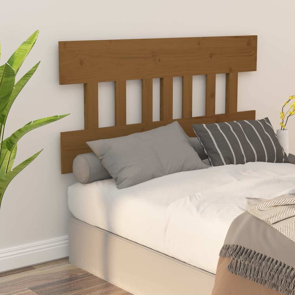 Vidaxl hoofdbord 123,5x3x81 cm massief grenenhout honingbruin