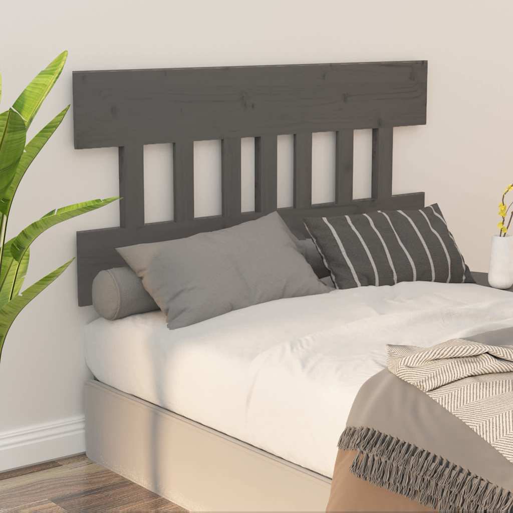 Vidaxl hoofdbord 183,5x3x81 cm massief grenenhout grijs