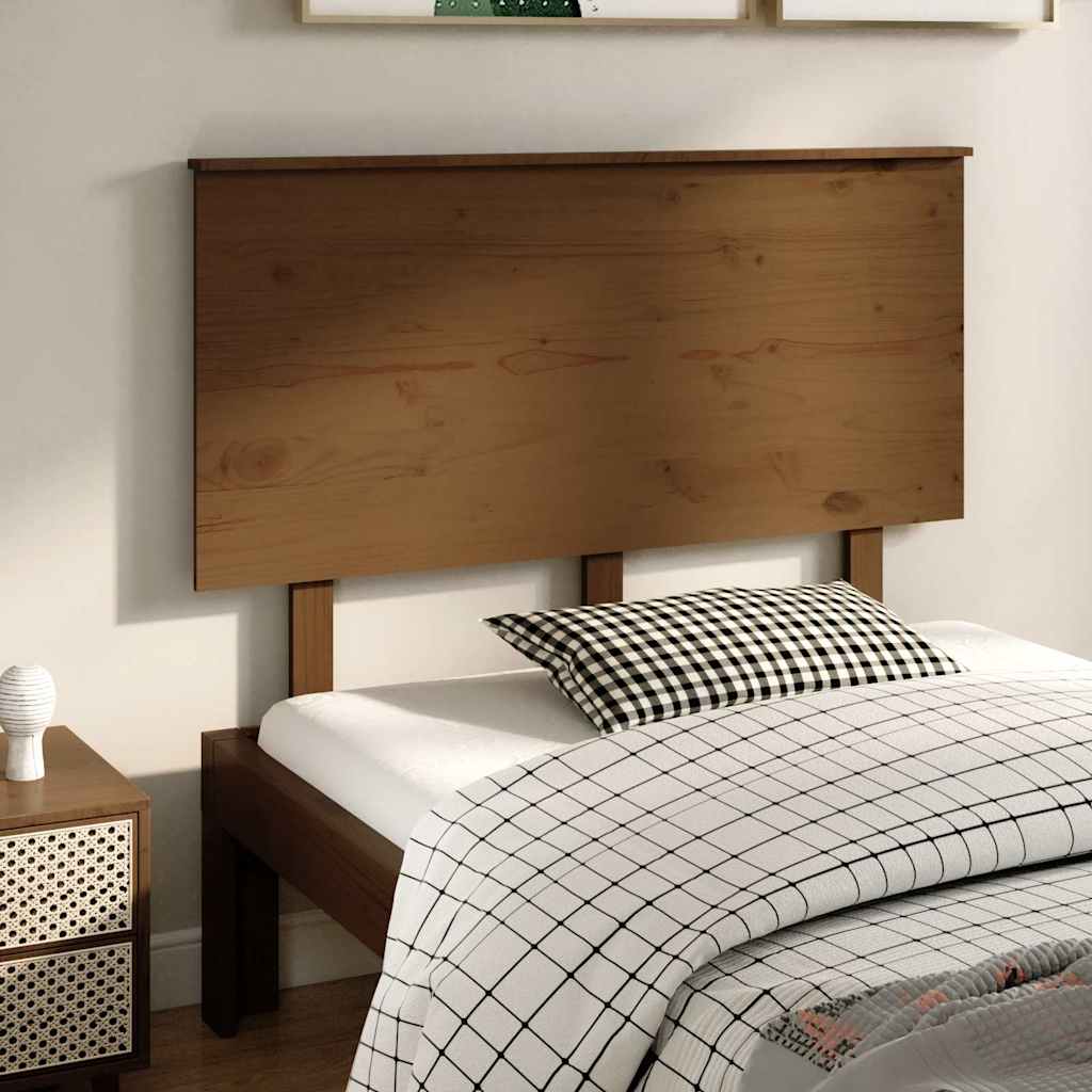 Vidaxl hoofdbord 124x6x82,5 cm massief grenenhout honingbruin