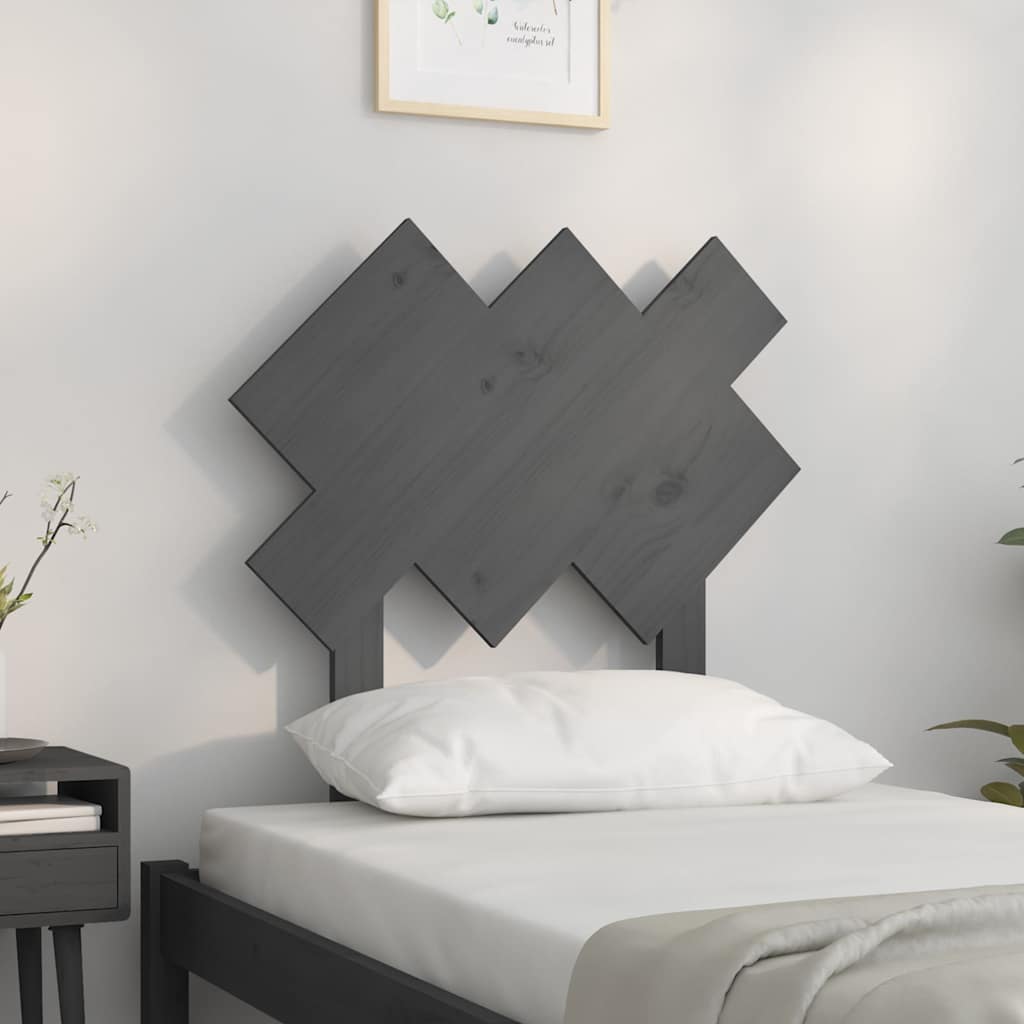 Vidaxl hoofdbord 72,5x3x81 cm massief grenenhout grijs