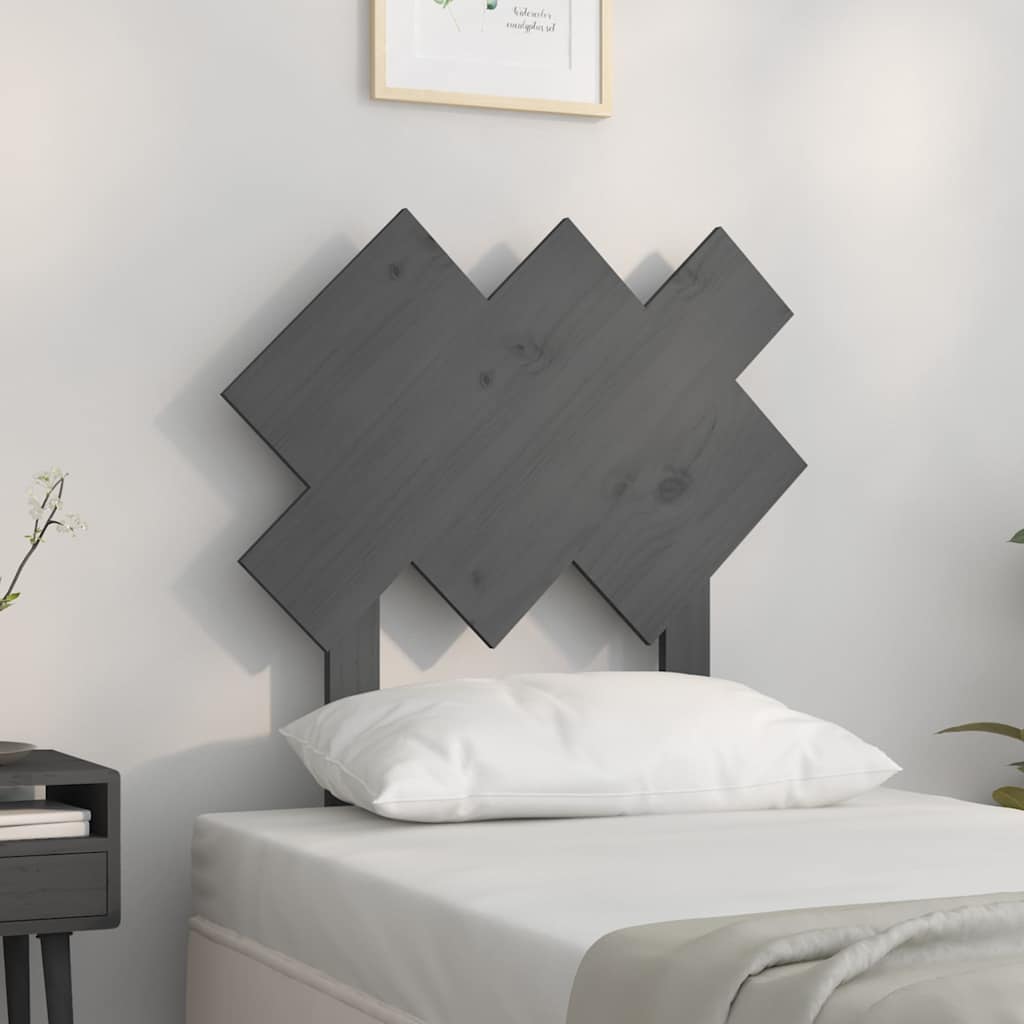 Vidaxl hoofdbord 72,5x3x81 cm massief grenenhout grijs
