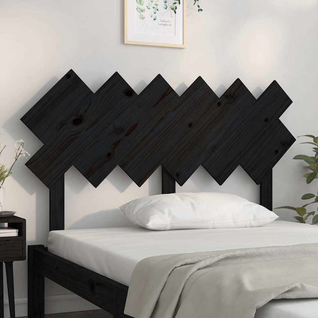 Vidaxl hoofdbord 132x3x81 cm massief grenenhout zwart