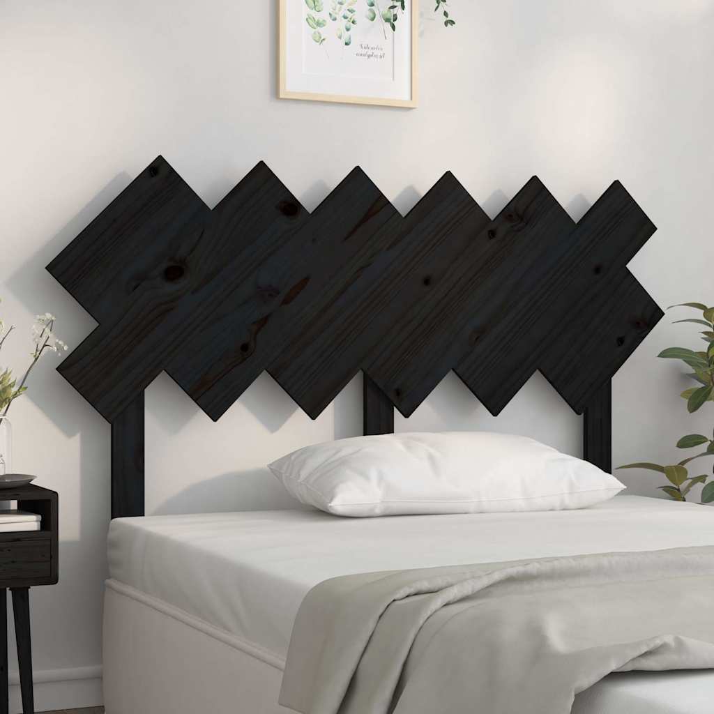 Vidaxl hoofdbord 132x3x81 cm massief grenenhout zwart
