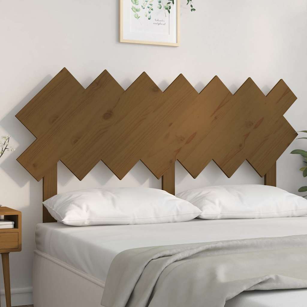 Vidaxl hoofdbord 141x3x80,5 cm massief grenenhout honingbruin