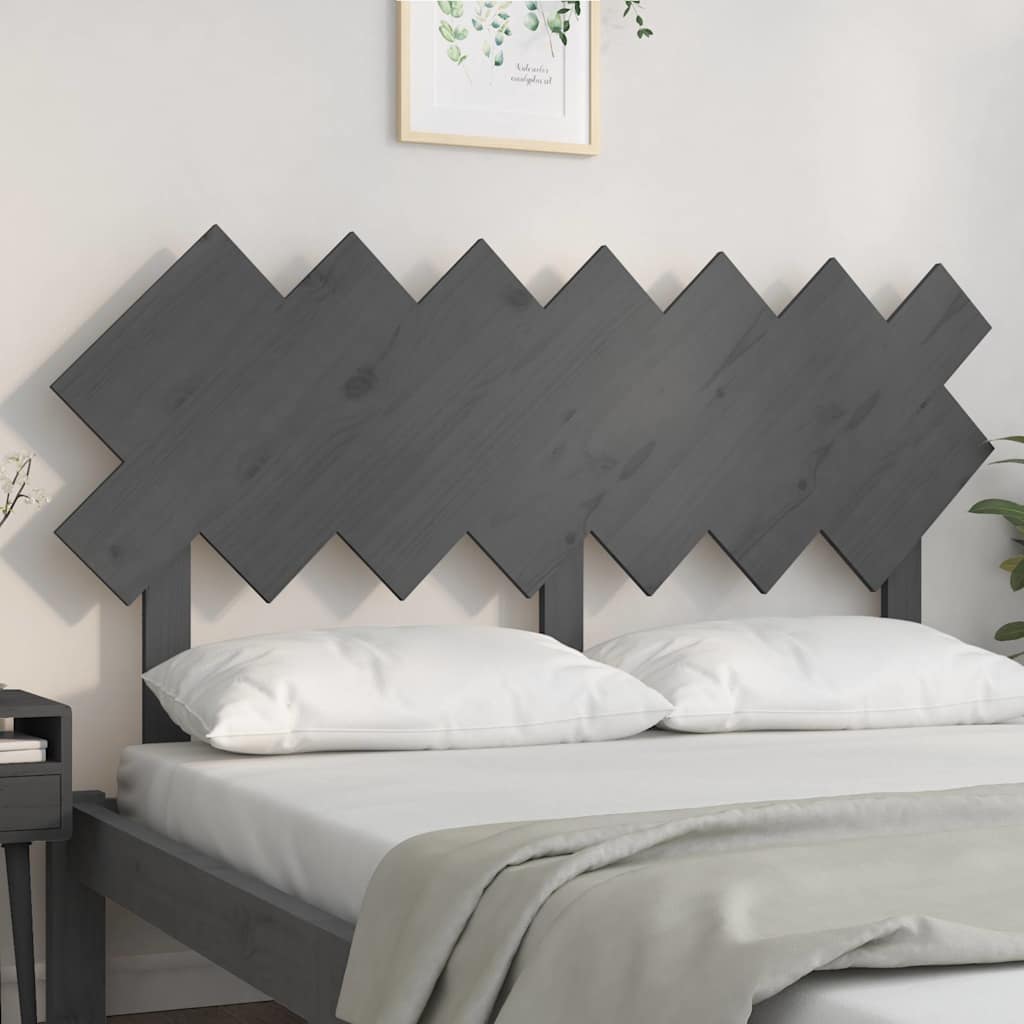 Vidaxl hoofdbord 151,5x3x81 cm massief grenenhout grijs