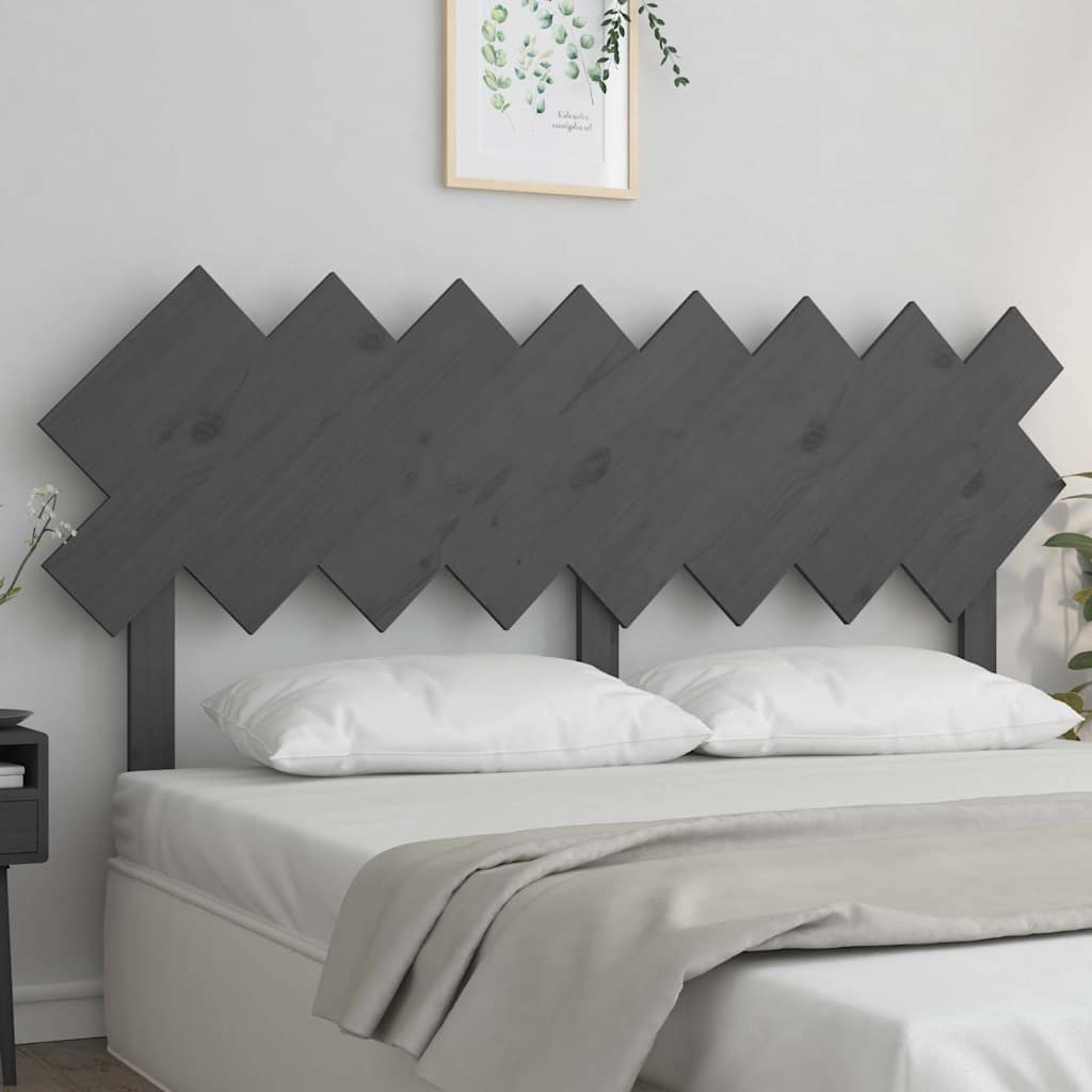 Vidaxl hoofdbord 159,5x3x80,5 cm massief grenenhout grijs