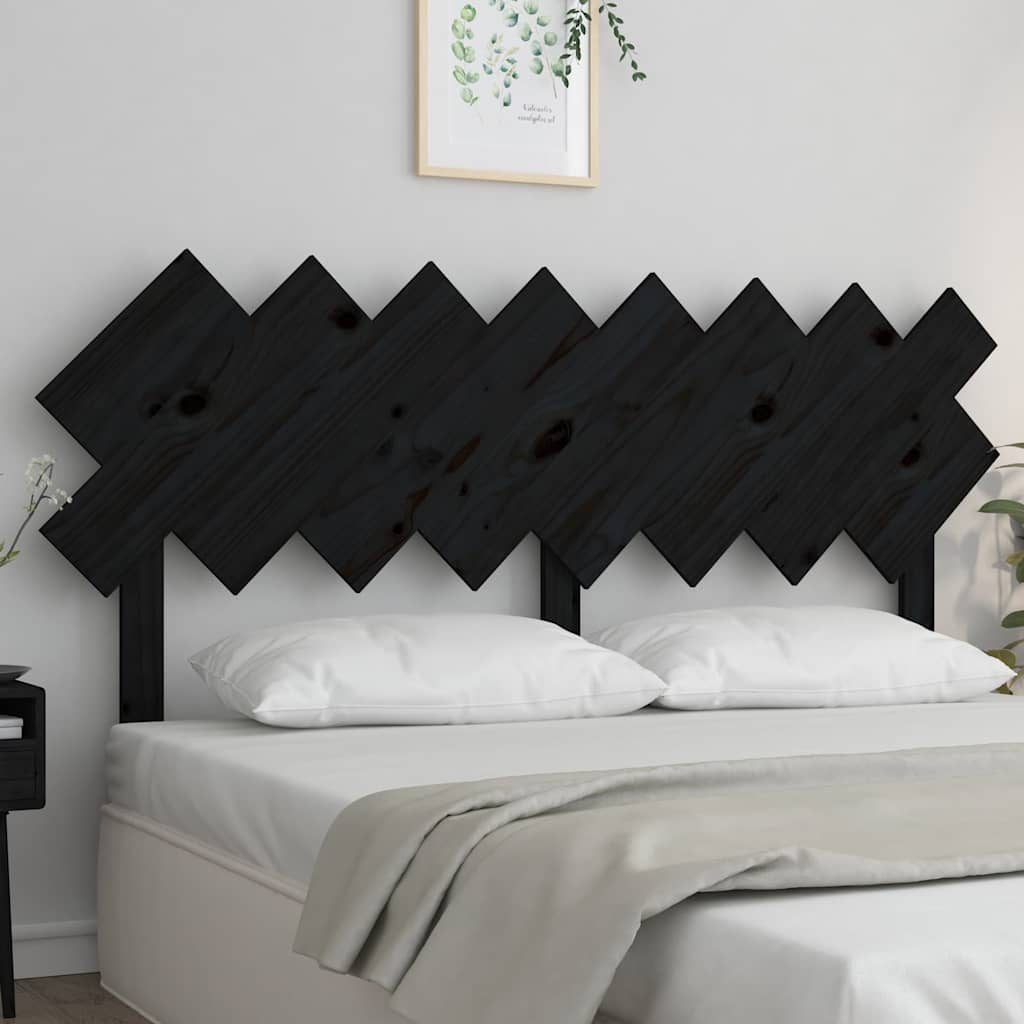 Vidaxl hoofdbord 159,5x3x80,5 cm massief grenenhout zwart