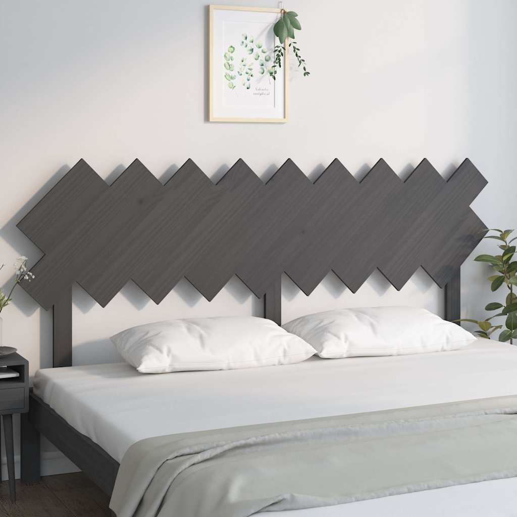 Vidaxl hoofdbord 178x3x80,5 cm massief grenenhout grijs