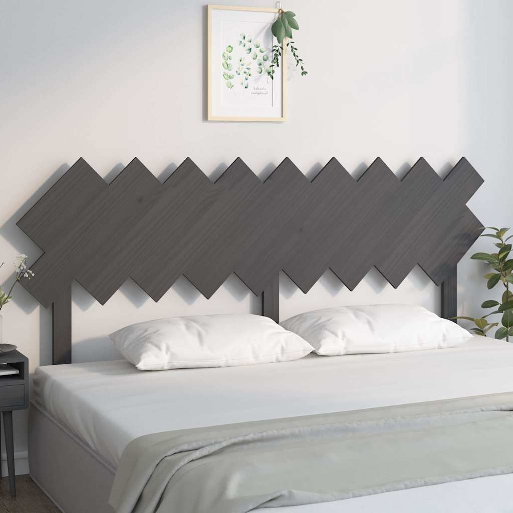 Vidaxl hoofdbord 178x3x80,5 cm massief grenenhout grijs
