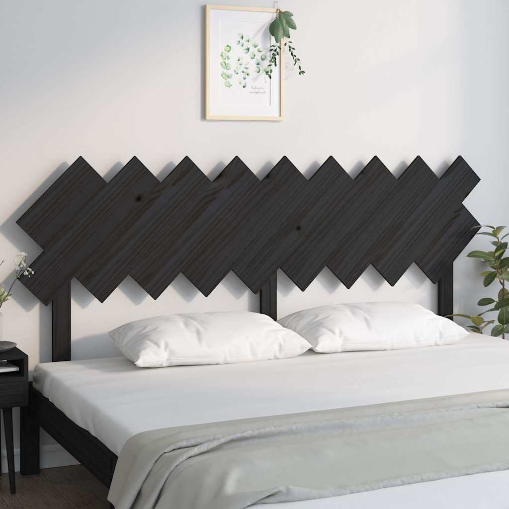 Vidaxl hoofdbord 178x3x80,5 cm massief grenenhout zwart