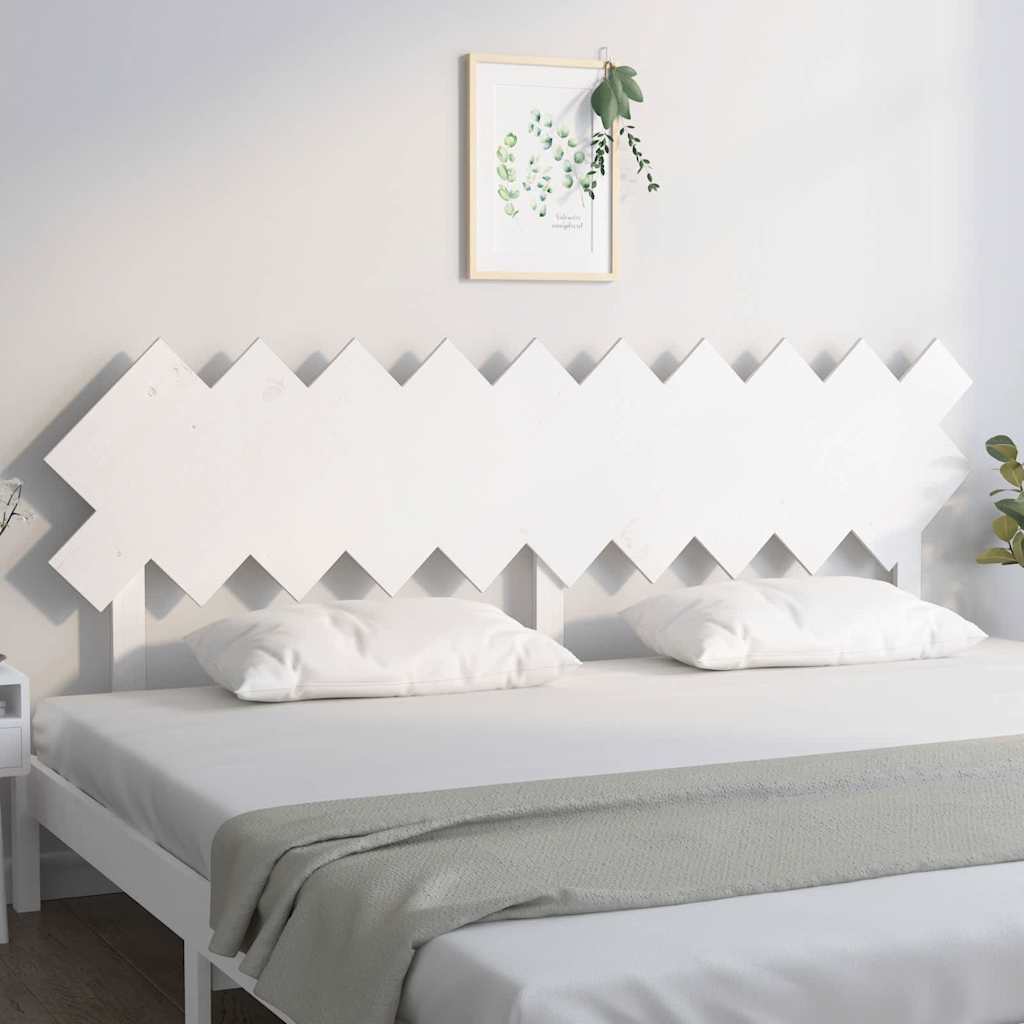 Vidaxl hoofdbord 196x3x80,5 cm massief grenenhout wit