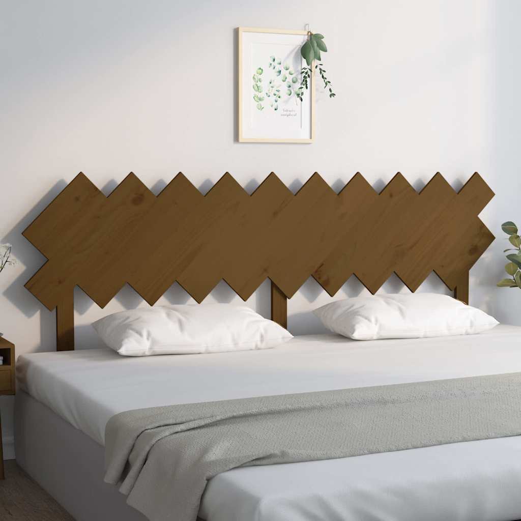Vidaxl hoofdbord 196x3x80,5 cm massief grenenhout honingbruin