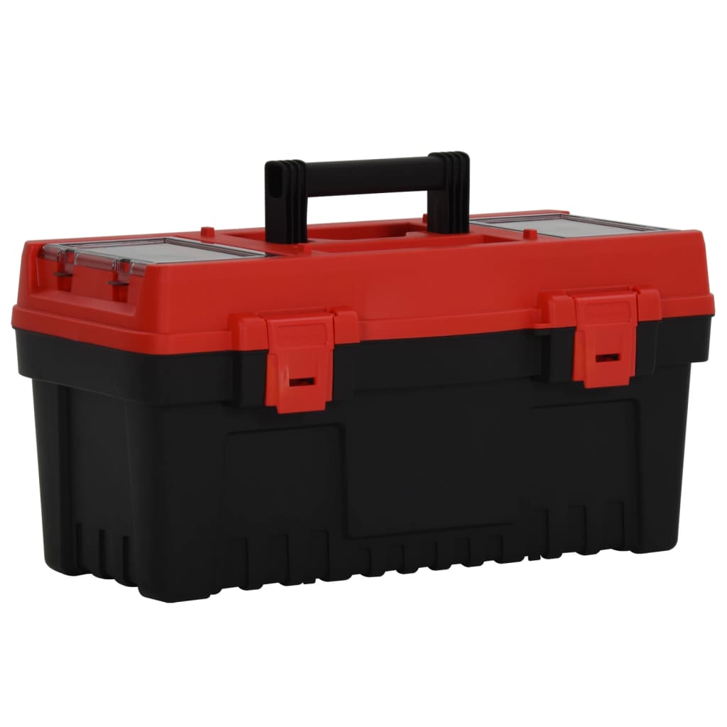 Vidaxl 2 St Tool Boxes Polypropen Black and Red