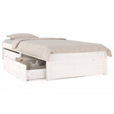 Vidaxl bedframe met lades wit 75x190 cm