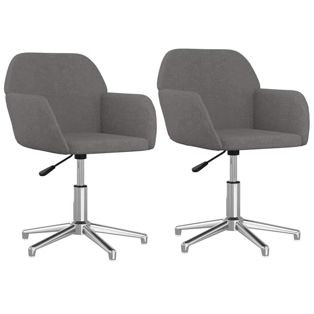 Vidaxl eetkamerstoelen draaibaar 2 st stof lichtgrijs