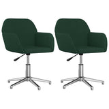 Vidaxl eetkamerstoelen draaibaar 2 st stof donkergroen