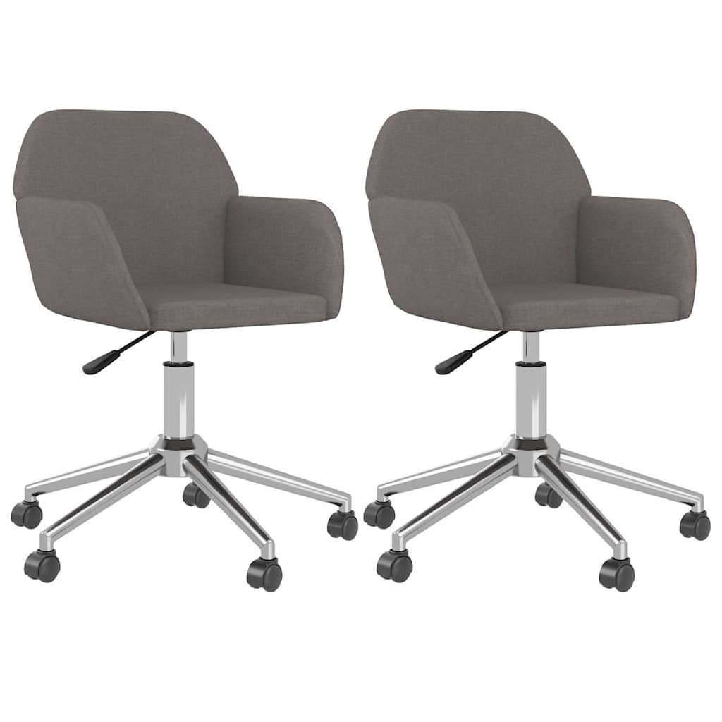 Vidaxl eetkamerstoelen draaibaar 2 st stof donkergrijs