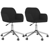 Vidaxl eetkamerstoelen draaibaar 2 st stof zwart
