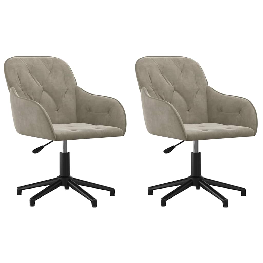 Vidaxl eetkamerstoelen draaibaar 2 st fluweel lichtgrijs