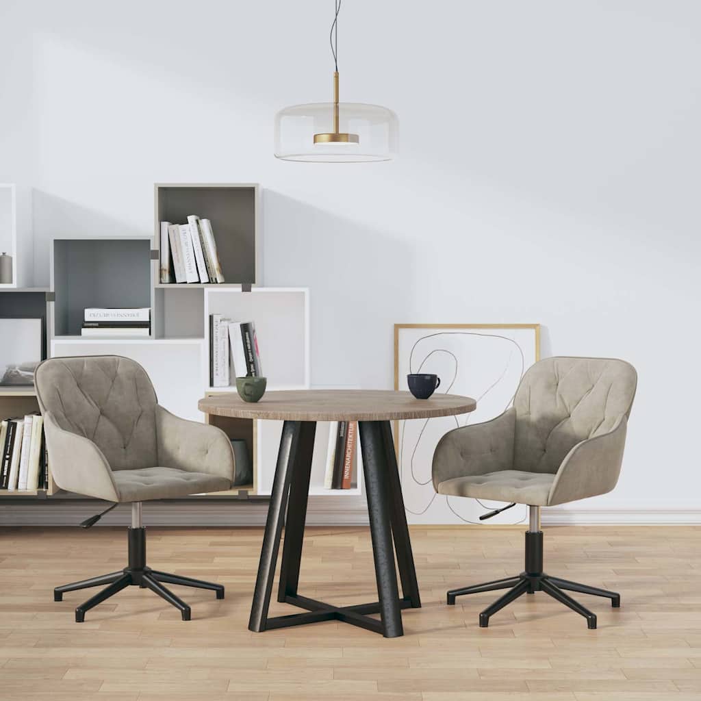 Vidaxl eetkamerstoelen draaibaar 2 st fluweel lichtgrijs