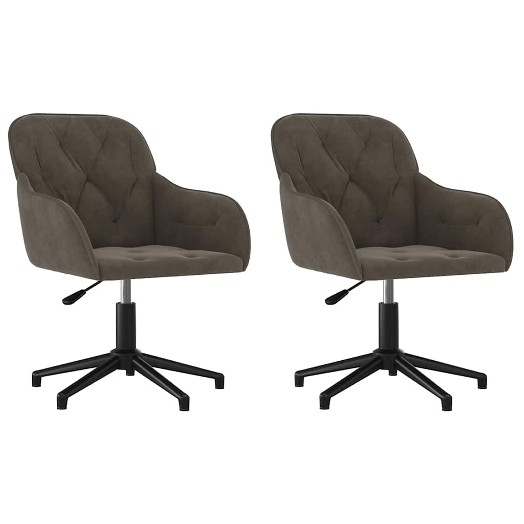 Vidaxl eetkamerstoelen draaibaar 2 st fluweel donkergrijs