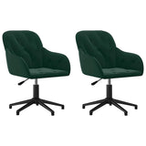 Vidaxl eetkamerstoelen draaibaar 2 st fluweel donkergroen