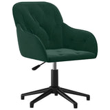 Vidaxl eetkamerstoelen draaibaar 2 st fluweel donkergroen