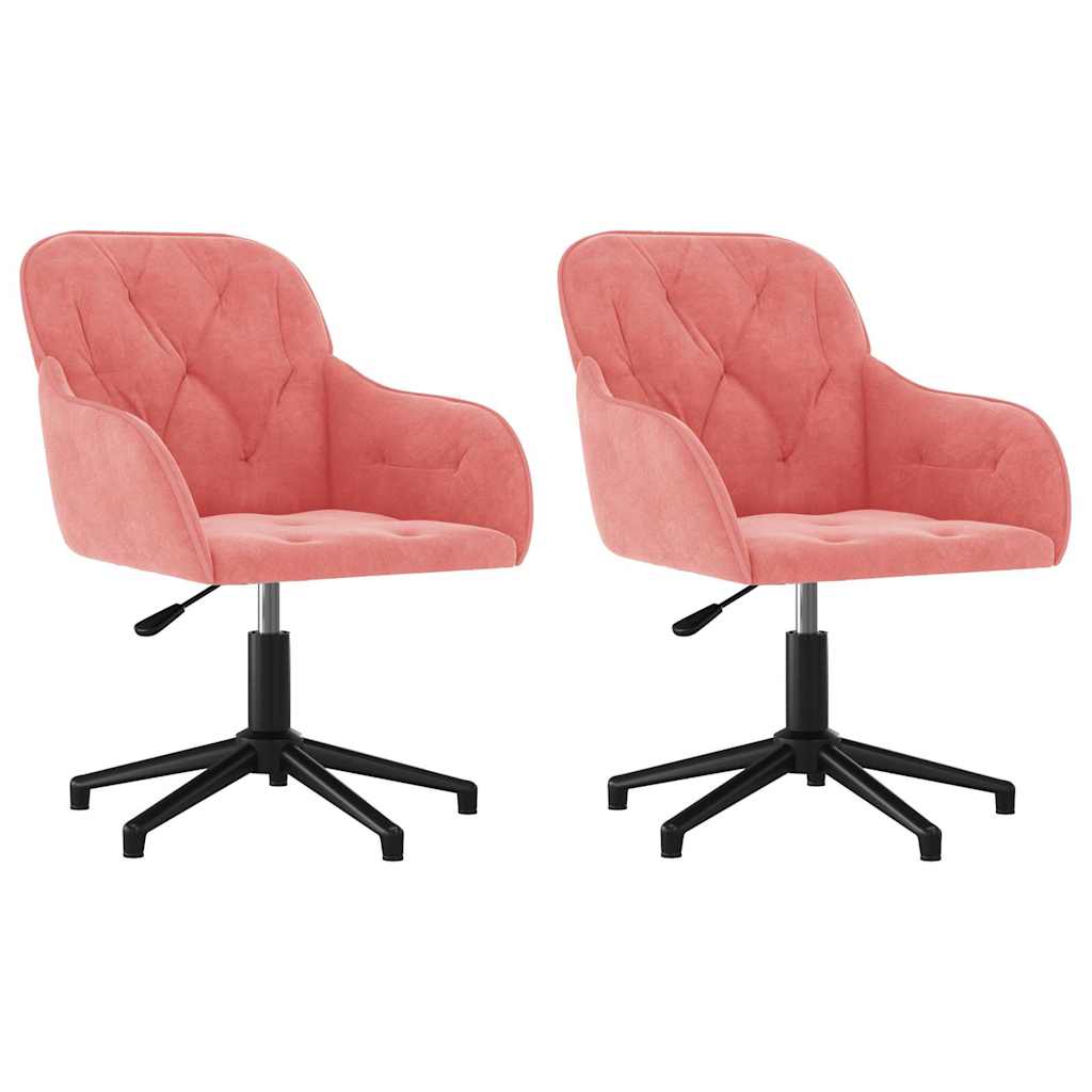 Vidaxl eetkamerstoelen draaibaar 2 st fluweel roze