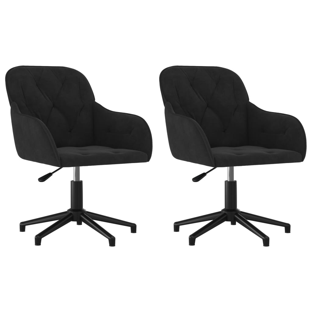 Vidaxl eetkamerstoelen draaibaar 2 st fluweel zwart