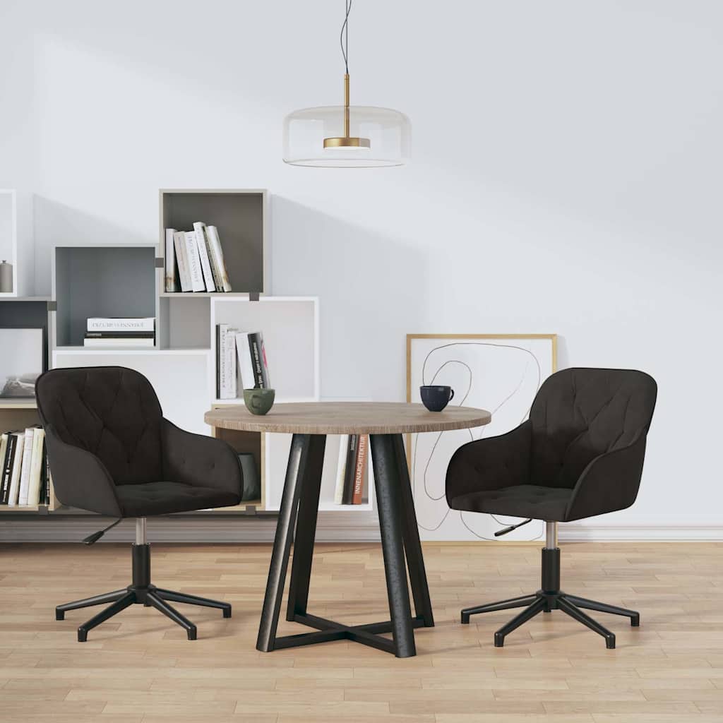Vidaxl eetkamerstoelen draaibaar 2 st fluweel zwart