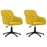 Vidaxl eetkamerstoelen draaibaar 2 st fluweel geel