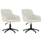Vidaxl eetkamerstoelen draaibaar 2 st fluweel crèmekleurig
