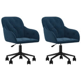 Vidaxl eetkamerstoelen draaibaar 2 st fluweel blauw