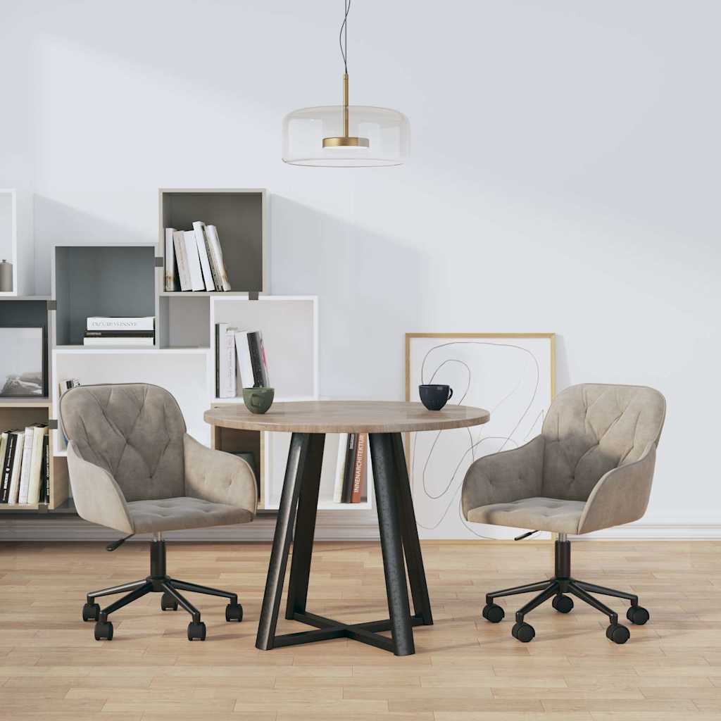 Vidaxl eetkamerstoelen draaibaar 2 st fluweel lichtgrijs