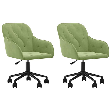 Vidaxl eetkamerstoelen draaibaar 2 st fluweel lichtgroen