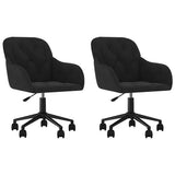 Vidaxl eetkamerstoelen draaibaar 2 st fluweel zwart