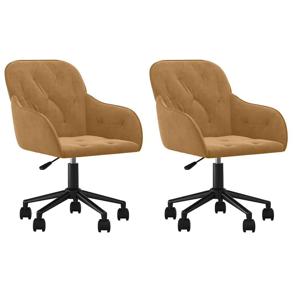 Vidaxl eetkamerstoelen draaibaar 2 st fluweel bruin