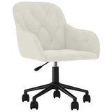 Vidaxl eetkamerstoelen draaibaar 2 st fluweel crèmekleurig