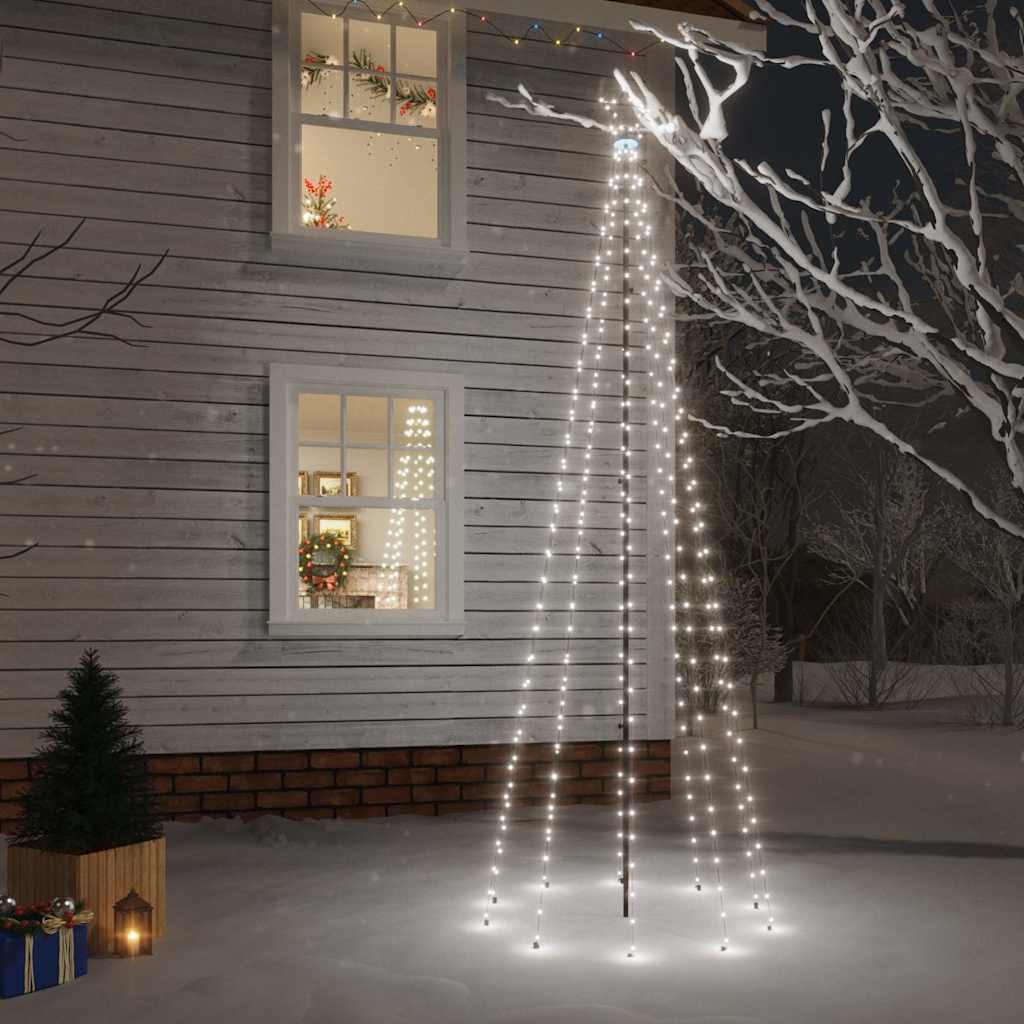 Vidaxl kerstboom met grondpin 310 led's koudwit 300 cm