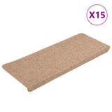 Vidaxl Stair Mats auto-adhésif 15 ST 65X24.5x3,5 cm beige