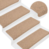 Vidaxl trapmatten zelfklevend 15 st 65x24,5x3,5 cm beige