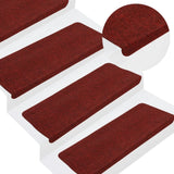 Vidaxl tappetini per autoadesivo 15 St 65x24.5x3,5 cm rosso