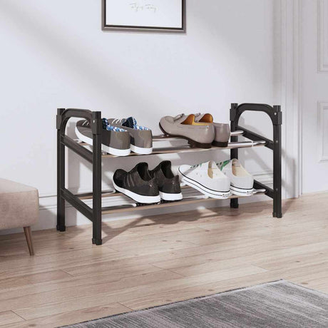 Vidaxl schoenenrek met 2 schappen verlengbaar 119x24x37 cm