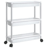 Vidaxl Storage Trolley 3 Schicht Aluminium Silber und Weiß