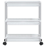 Vidaxl opbergtrolley 3 laags aluminium zilverkleurig en wit