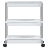 Vidaxl Storage Trolley 3 strati in alluminio argento e bianco