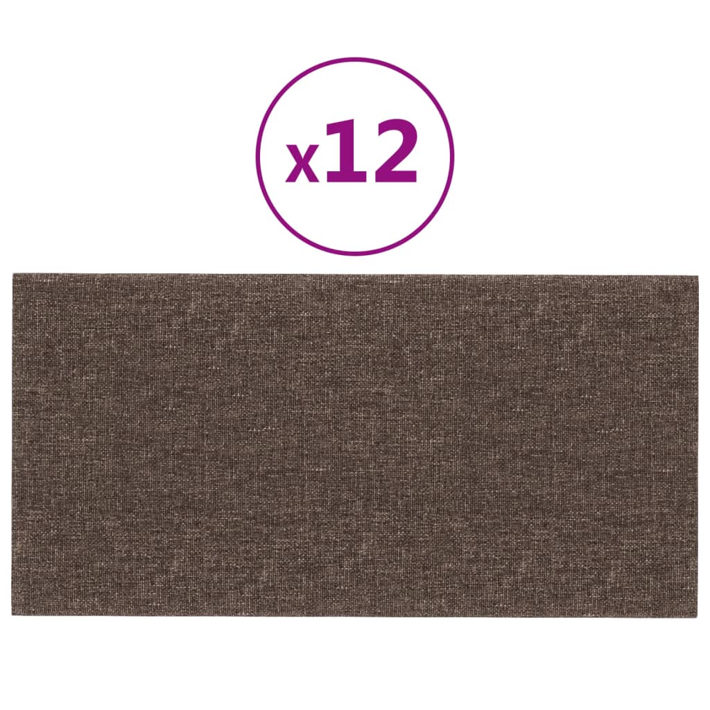 Panele ścienne vidaxl 12 szt. 0,54 m² 30x15 cm tkanina taupe